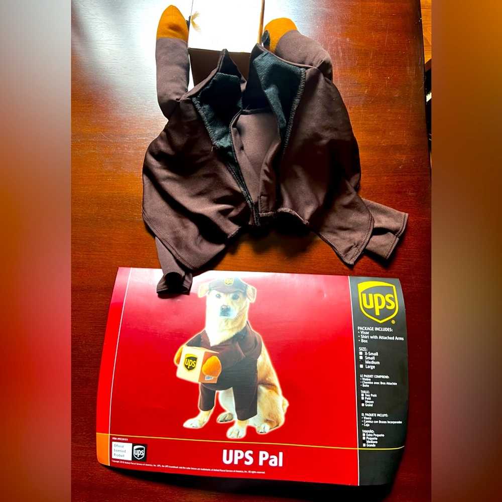 UPS Dog Costume, size medium